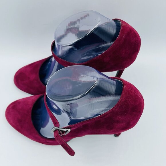 Charles by Charles David Heels Womens 8.5 Maroon Leather Mary Jane Sandals Comfy - Picture 6 of 11